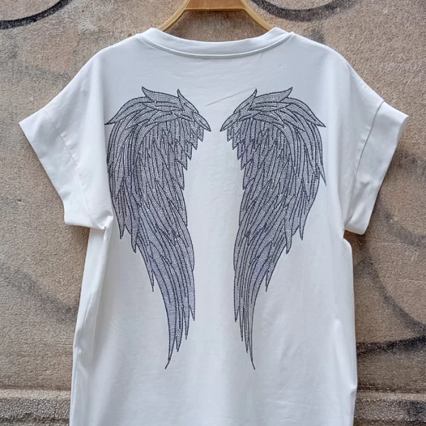 casual t-shirt Angel λευκό