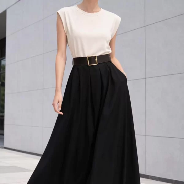 PerfectDress.gr casual maxi φόρεμα ζώνη Doppio εκρού