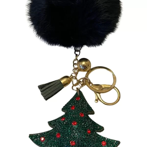 LINGERIE CENTER Μπρελόκ Χριστουγεννιάτικο Δέντρο - Μαύρο - LC2023-M