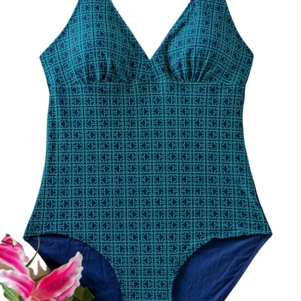 LINGERIE CENTER Ολόσωμο Μαγιό Chain - Βεραμάν - LC7725-Βεραμάν-100C-3XL