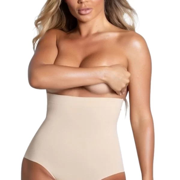 Λαστέξ Ψηλόμεσο Μπέζ - Μπεζ - LC8021-1-Μπεζ-S/M