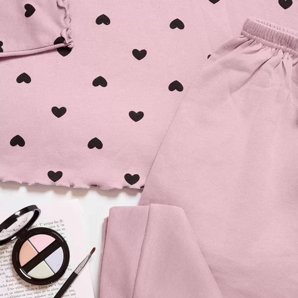 Βαμβακερή Πιτζάμα Sweet Dreams - Ροζ - LC5009-Ροζ-2XL