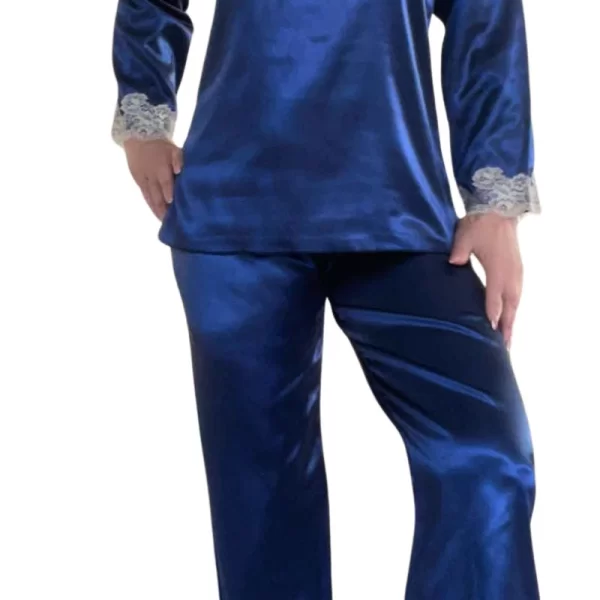 Πυτζάμα Σατέν Luxury Style - Μπλε - CV45223-Μπλέ-M