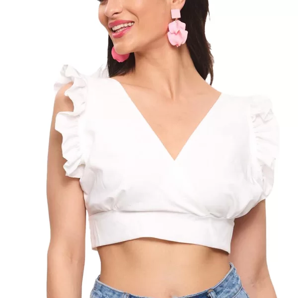 Crop Top Frabala - Λευκό - LC5243-Λευκό-One Size