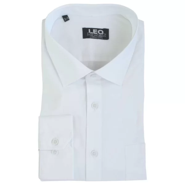 Μονόχρωμο ελαστικό πουκάμισο - White