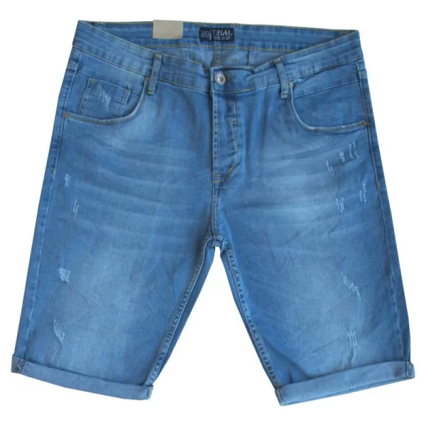 Ελαστική denim βερμούδα slim fit 