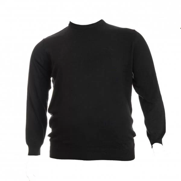 Μονοχρωμη μπλουζα tricot με λαιμοκοψη και κεντημα - NAVY BLUE