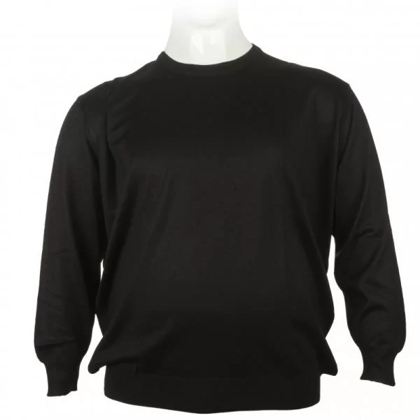 Πλεκτη μπλουζα μονοχρωμη με λαιμοκοψη - Black