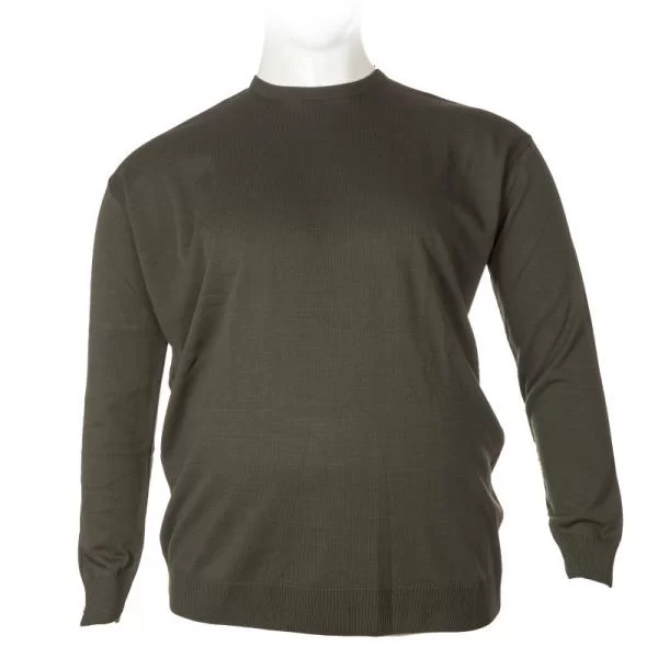 Μπλούζα πλεκτή μονόχρωμη λαιμόκοψη - Dark Olive Green