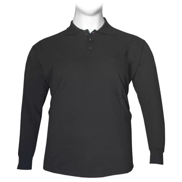 Polo πικέ μονόχρωμη με τσέπη - Anthracite