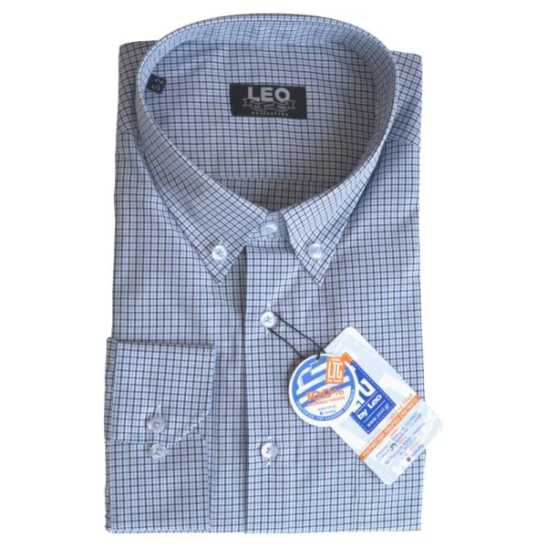 XXXL LEO Πουκάμισο καρό γαλλικής ραφής 