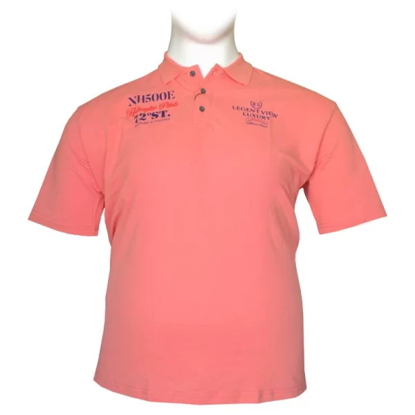 Polo pique βαμβακερό με μεταξοτυπία - Burned Orange