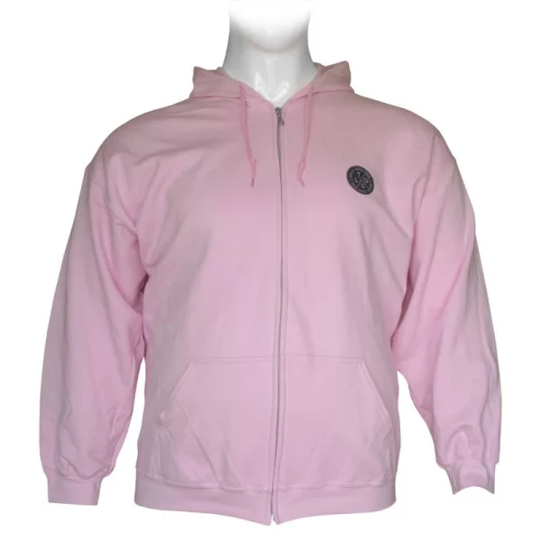 XXXL LEO Ζακέτα φούτερ δίκλωνη με κουκούλα και patch - Light Pink