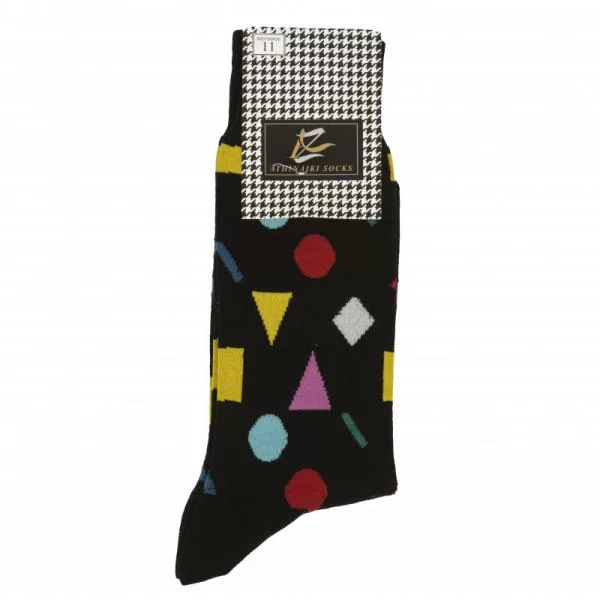 XXXL LEO Βαμβακερή κάλτσα σχεδιαστή με ενίσχυση - Black