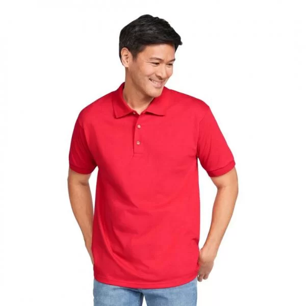 XXXL LEO Βαμβακερό polo πικέ Ultra Cotton - Red