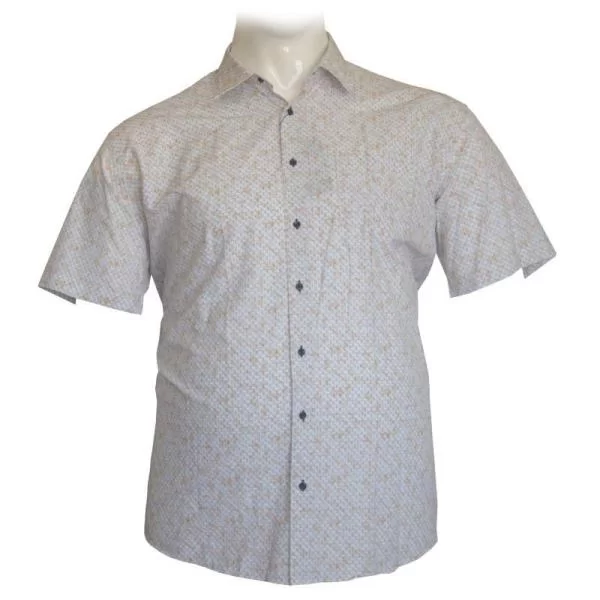 Πουκάμισο κοντομάνικο ελαστικό σχεδιαστό - White/crockery