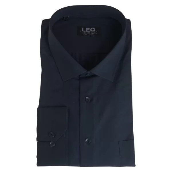 Πουκάμισο μονόχρωμο με μακρύ μανίκι - Dark Blue