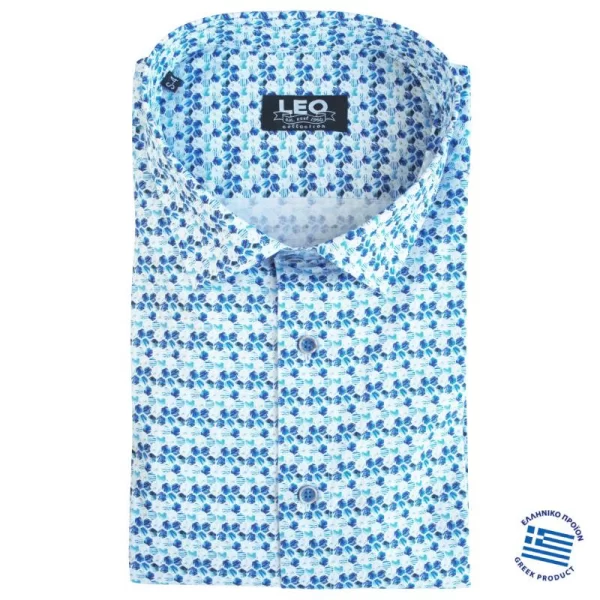 Digital print ελαστικό κοντομάνικο πουκάμισο 