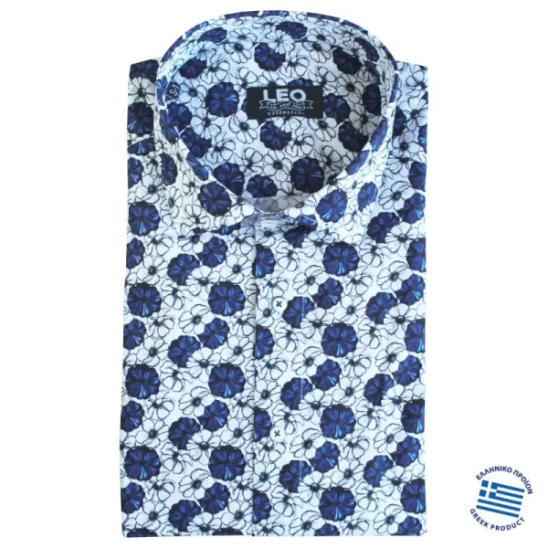 Digital print ελαστικό κοντομάνικο πουκάμισο 