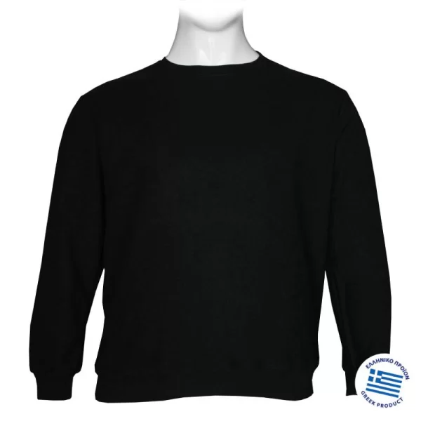 Μπλούζα λαιμόκοψη wool feel της Leo Collection - Black
