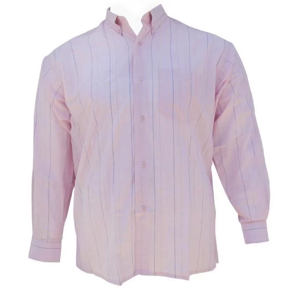 Πουκάμισο ριγέ μακρυμάνικο με τσέπη - .ΡΟΖ