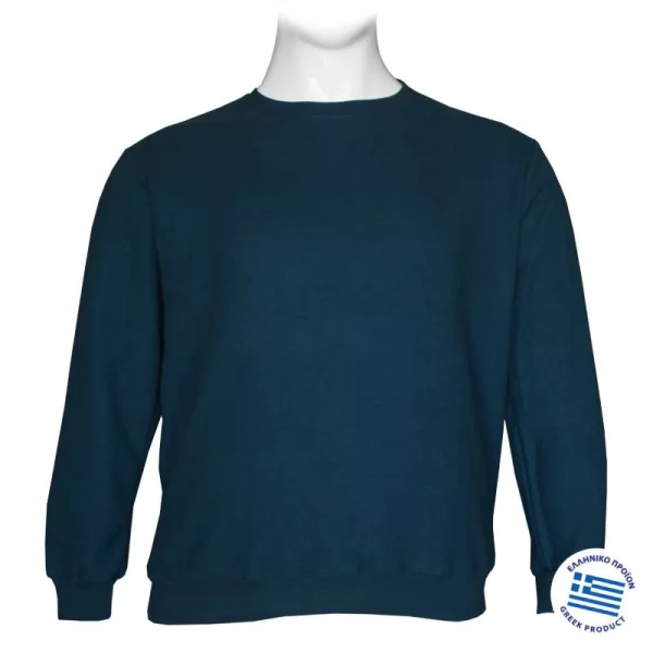 Μπλούζα λαιμόκοψη wool feel της Leo Collection - Petrol