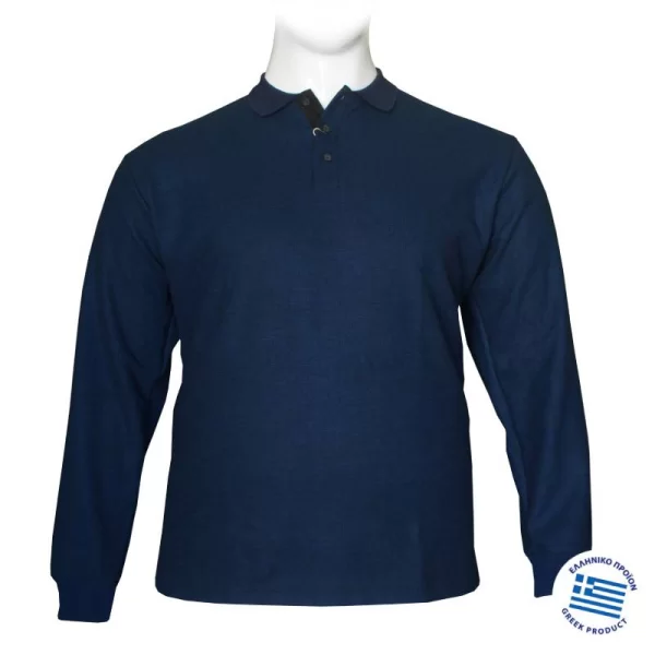 XXXL LEO Polo μπλούζα από βαρύπλακο jersey ύφασμα,