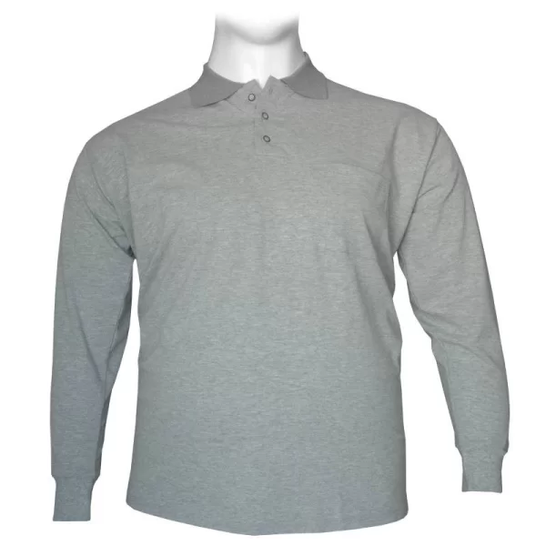 Polo πικέ μονόχρωμη με τσέπη - Grey Melange