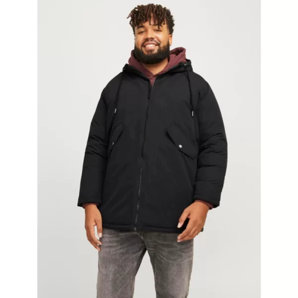 Jack & Jones Loop Parka Jacket - Black Rock