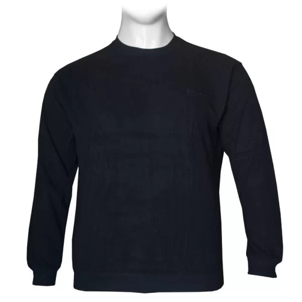 Μακρυμάνικη μπλούζα wool feel με suede λεπτομέρειες,της Leo Collection - Dark Blue