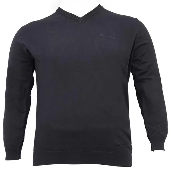 Μονοχρωμη μπλουζα tricot με ve και κεντημα - Black