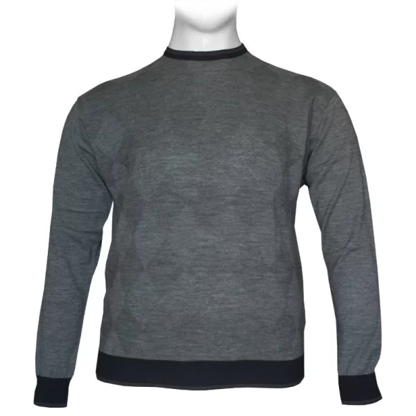 Πλεκτη μπλουζα με λαιμοκοψη και ζακαρ πλεξη - Echo Grey