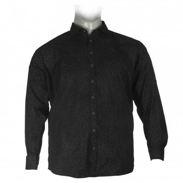 XXXL LEO Πουκάμισο ελαστικό σχεδιαστό - Anthracite