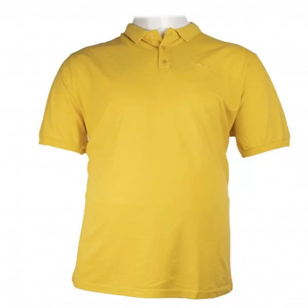 XXXL LEO Polo πικέ πετροπλυμένο με κοντό μανίκι - Yellow