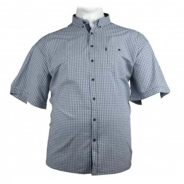 Πουκάμισο κοντομάνικο καρό βαμβακερό με τσέπη - Chambray Blue/Pale White