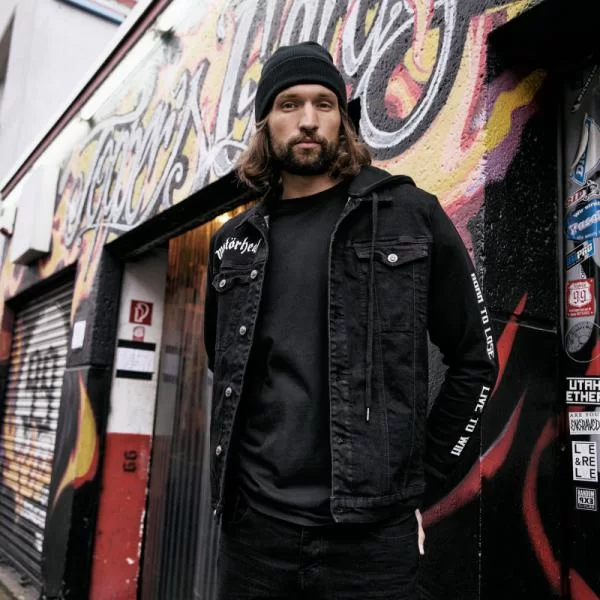XXXL LEO Limited edition Motörhead Cradock Denimjacket - Black Rock