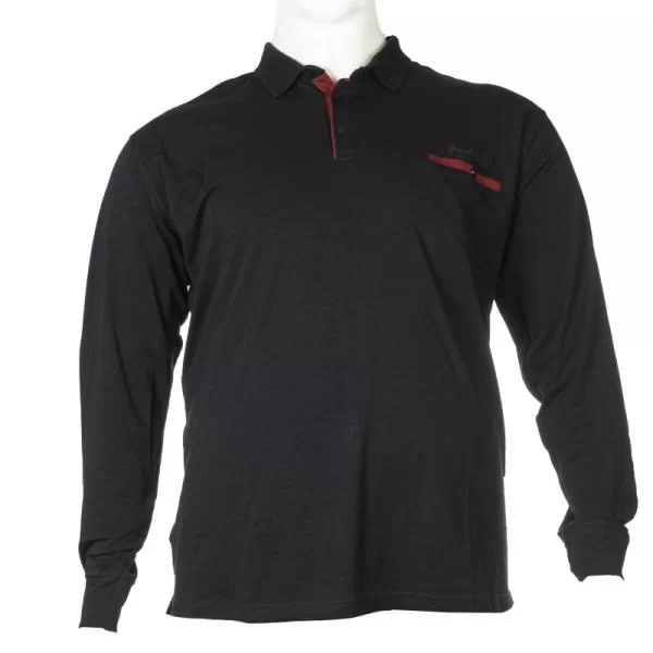 Polo μακό penie με μακρύ μανίκι,τσέπη και κέντημα στο στήθος - Dark Blue