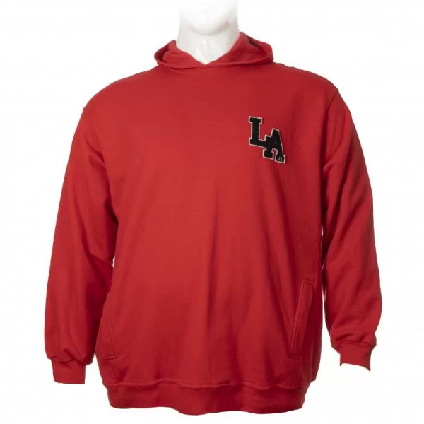 XXXL LEO Hoodie φούτερ kingsize με κεντητές λεπτομέρειες - Red