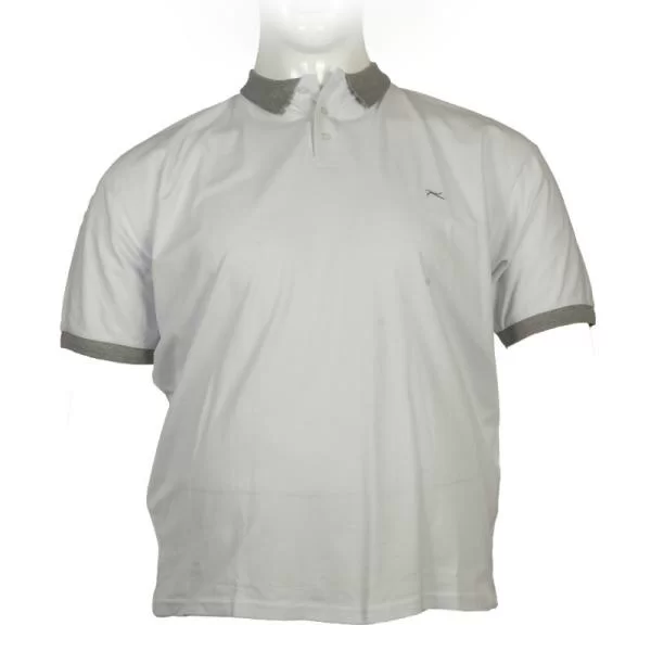 Polo πικέ ελαστικό κοντομάνικο με κεντητές λεπτομέρειες - White