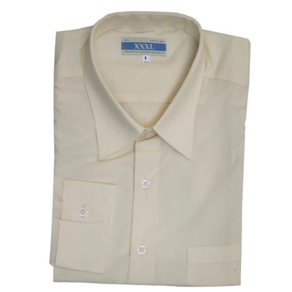 XXXL LEO Πουκάμισο μονόχρωμο μακρυμάνικο - ΚΙΤΡΙΝΟ