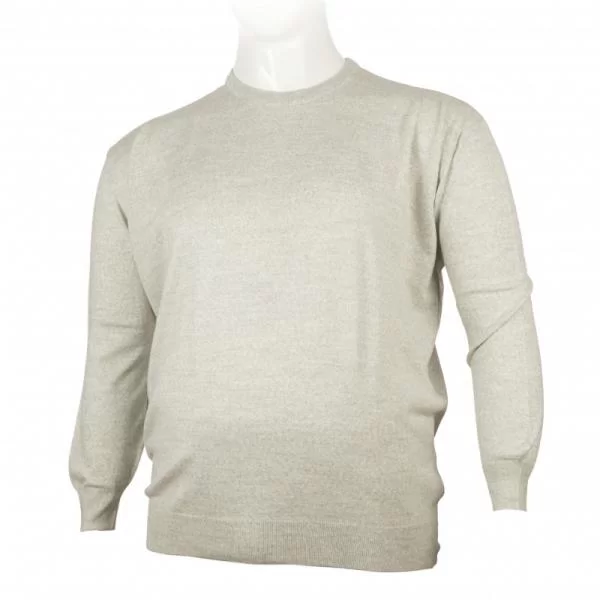 XXXL LEO Πλεκτη μπλουζα μονοχρωμη με λαιμοκοψη - ΠΑΓΟΣ