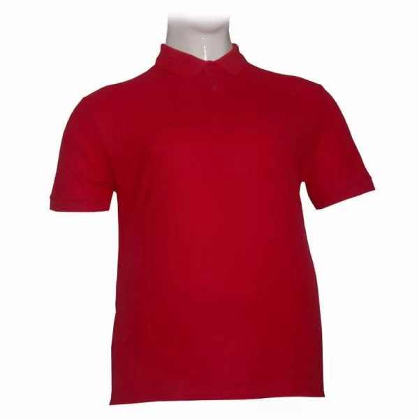 Ελαστικό polo πικέ κοντομάνικο με ριπ στο μανίκι - ΚΟΚΚΙΝΟ