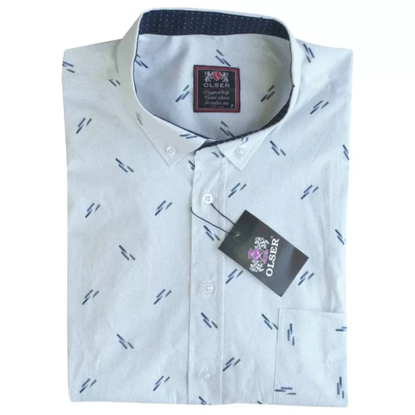 XXXL LEO Κοντομάνικο ελαστικό πουκάμισο 