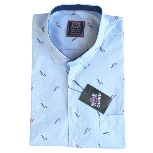 XXXL LEO Κοντομάνικο ελαστικό πουκάμισο 