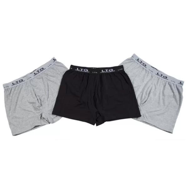 Μποξεράκι βαμβακερό τριών τεμαχίων - ΜΑΥΡΟ/ΓΚΡΙ