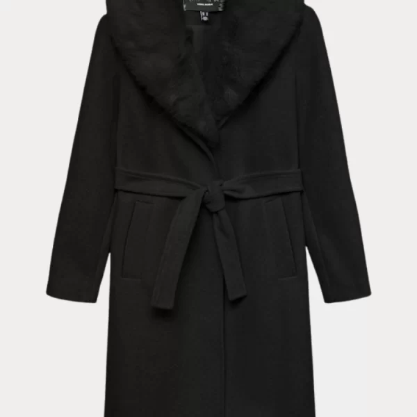 ΠΑΛΤΟ VERO MODA VMAUTUMN DIVA LONG COAT BLACK FUR VERO MODA