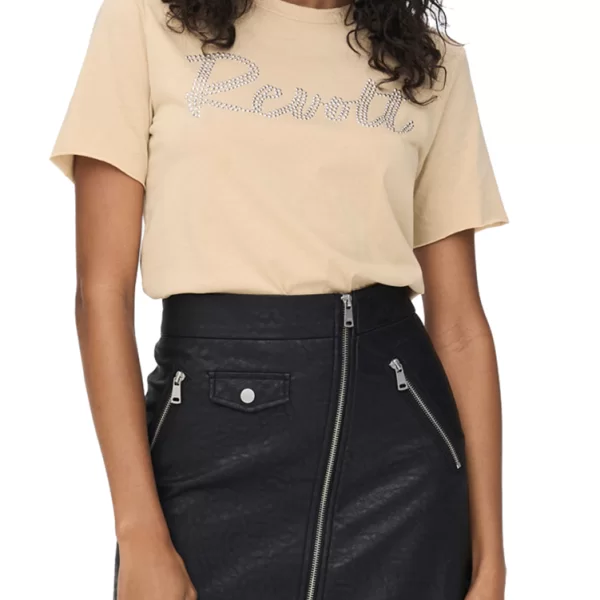T-SHIRT ONLY LUCY REG S/S STUDS IRISH CREAM / BEIGE ONLY