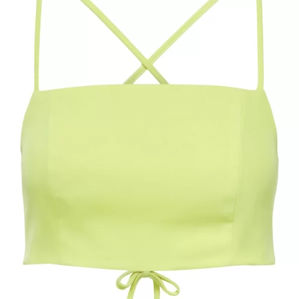 TOP ONLY LAURA S/L STRAP TIE TOP CELERY GREEN ONLY
