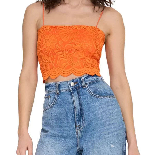 LACE TOP ONLY ALBA S/L SHORT ORANGE ONLY