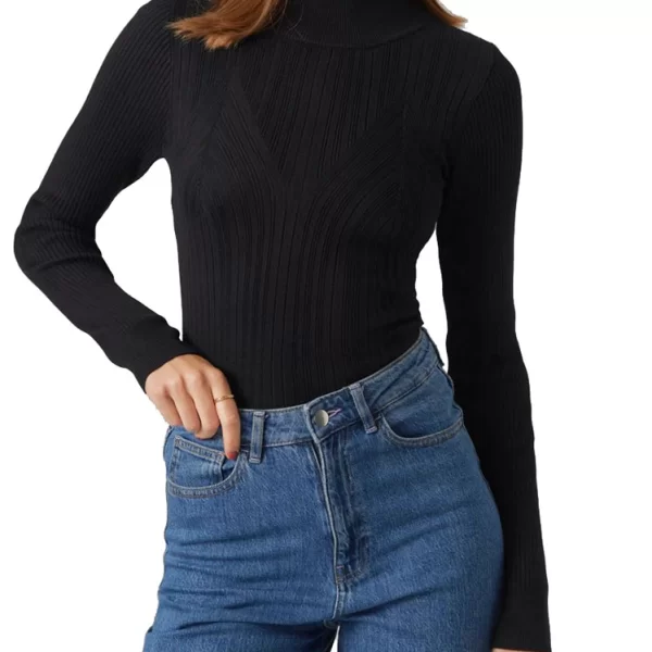ΖΙΒΑΓΚΟ VERO MODA SALLY LS HIGHNECK PULLOVER BLACK VERO MODA